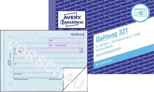 Avery zweckform quittungsblock - avery,