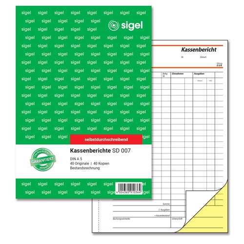 Kassenbericht 2x40 blatt - a5,